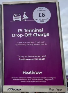 Important Update: Heathrow Airport Drop-Off Charge Increase & Our Inclusive Pricing